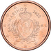 San Marino, 1 Centime, 2022, Rome, Miedź platerowana stalą, MS(65-70), KM:555