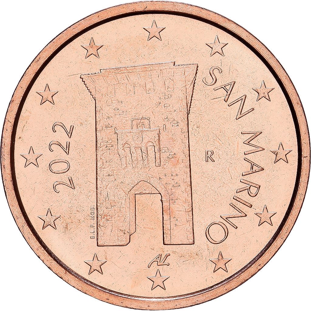 San Marino, 2 Centimes, 2022, Rome, Miedź platerowana stalą, MS(65-70), KM:556