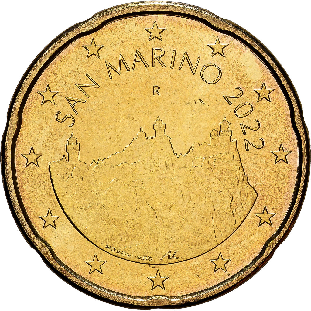 San Marino, 20 Centimes, 2022, Rome, Nordic gold, FDC, KM:559