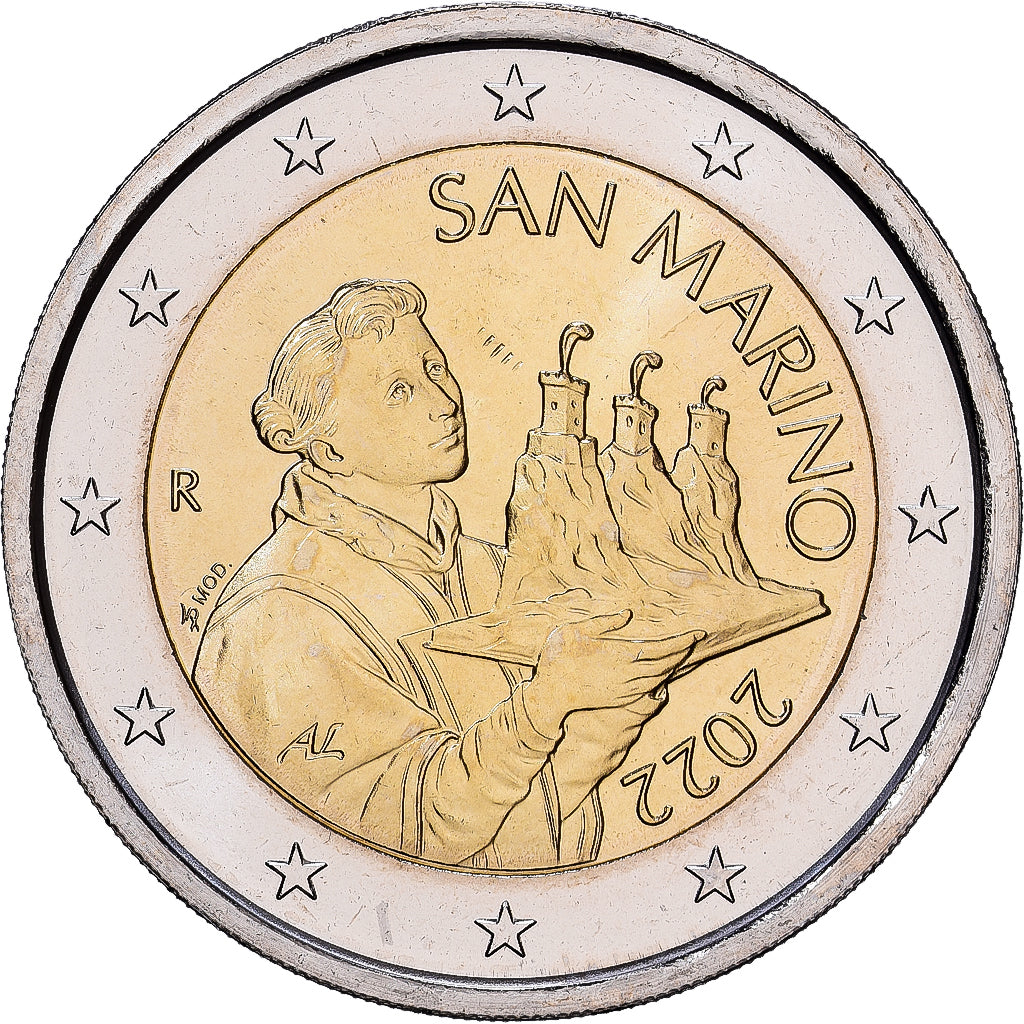 San Marino, 2 Euro, 2022, Rome, Bimetaliczny, MS(65-70), KM:562