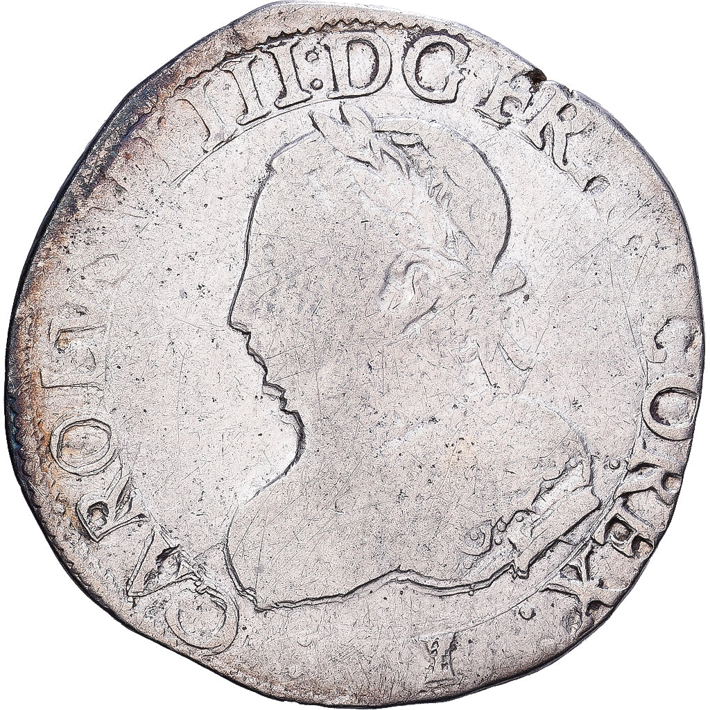France, Charles IX, Teston, 1568, La Rochelle, Silver, VF(20-25), Gadoury:429