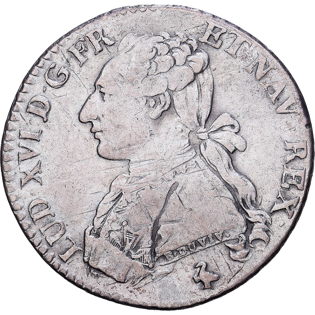 Francja, Louis XVI, 1/5 Ecu, 1782/1, Paris, Srebro, VF(30-35), Gadoury:354