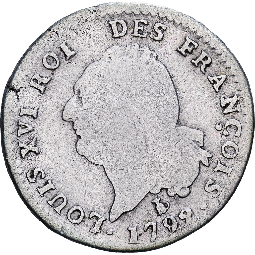 France, Louis XVI, 30 Sols, 1792, Nantes, Argent, TB, Gadoury:39