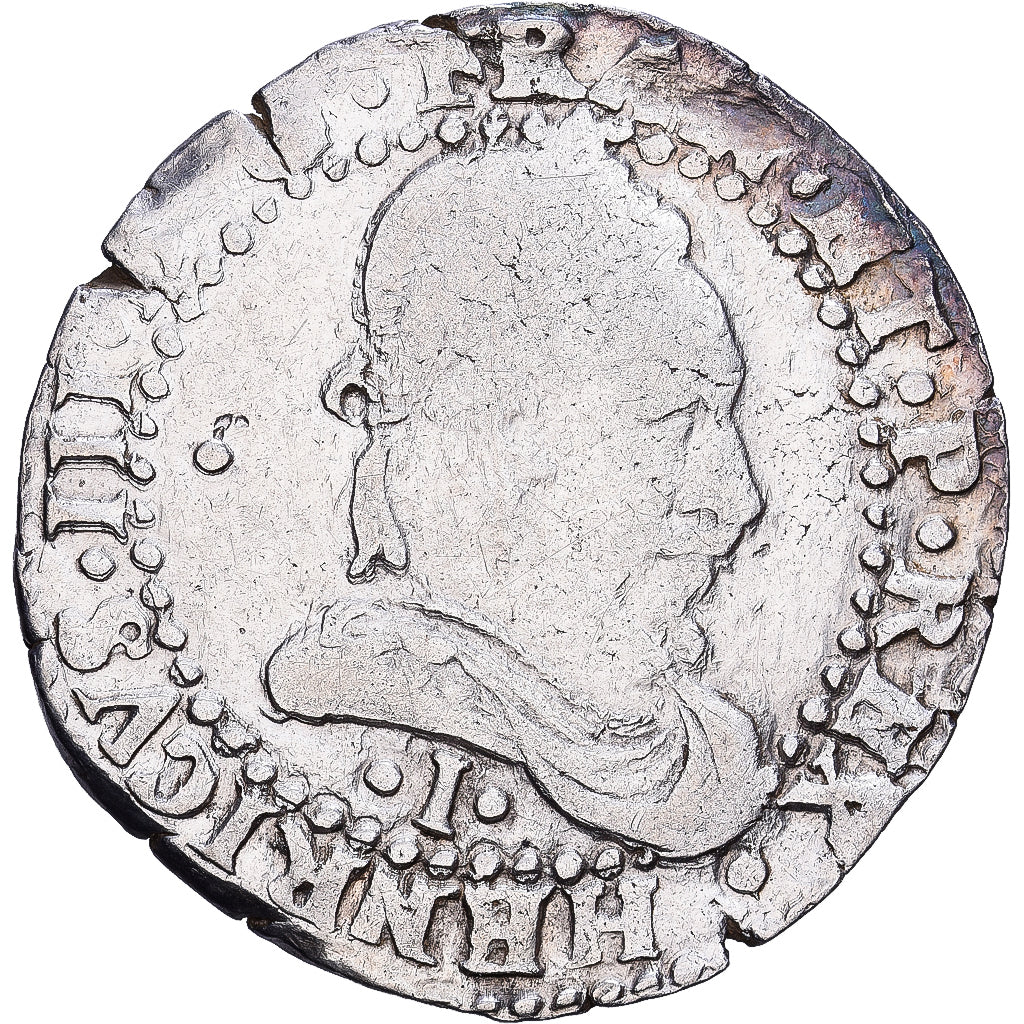 Francia, Henri III, 1/2 Franc au col plat, 1587, Limoges, Argento, MB