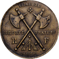 France, Médaille, Guerre aux Tyrans, 1848, Laiton, TTB