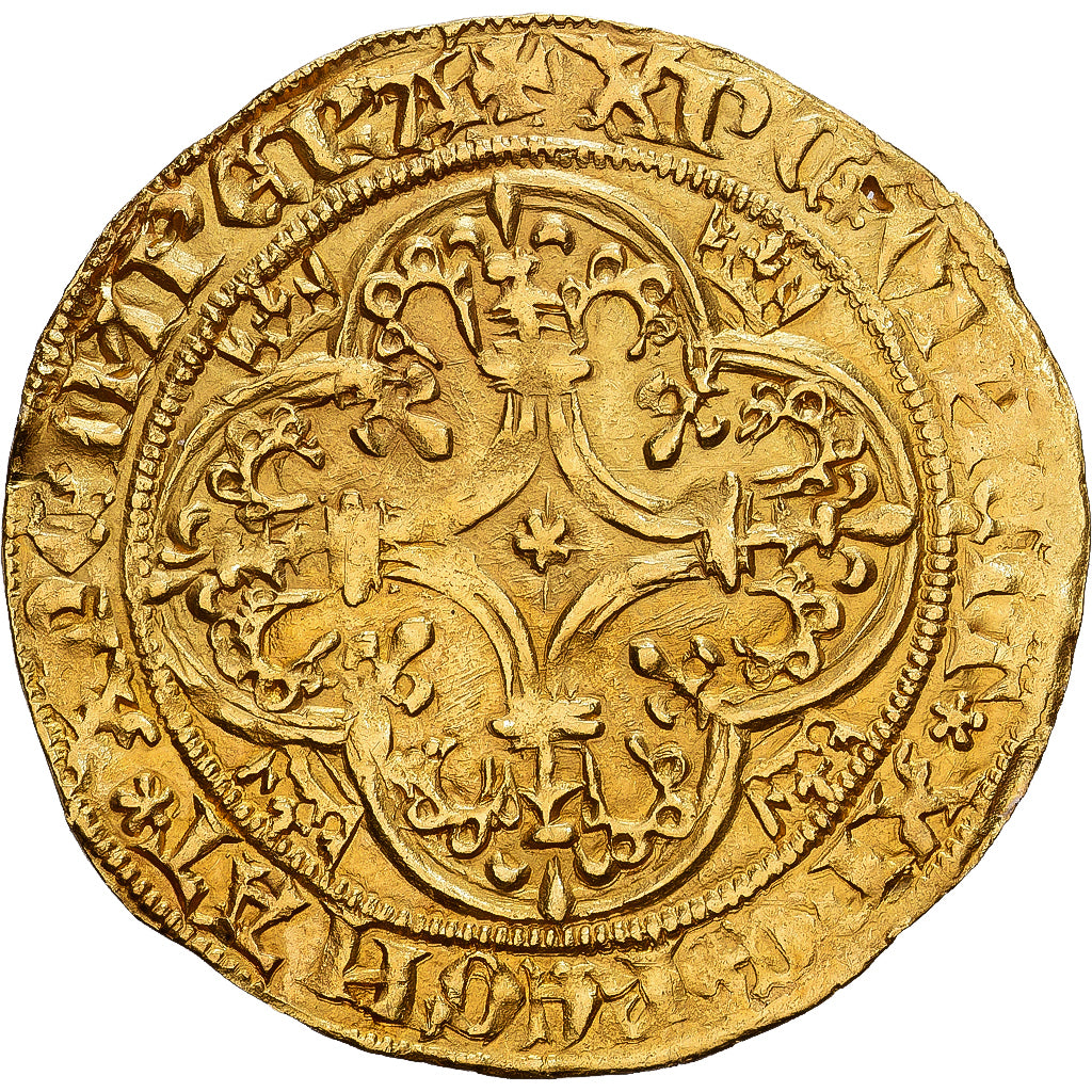 France, Charles VI, Écu d'or à la couronne, 1385-1420, Angers, Gold
