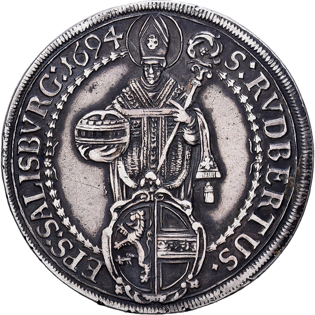 Évêché de Salzbourg, Johann Ernst von Thun, Thaler, 1694, Salzbourg, Argent