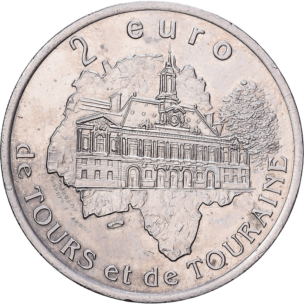 Frankreich, 2 Euro, Tours et de Touraine, 1997, MDP, Copper-nickel Aluminium