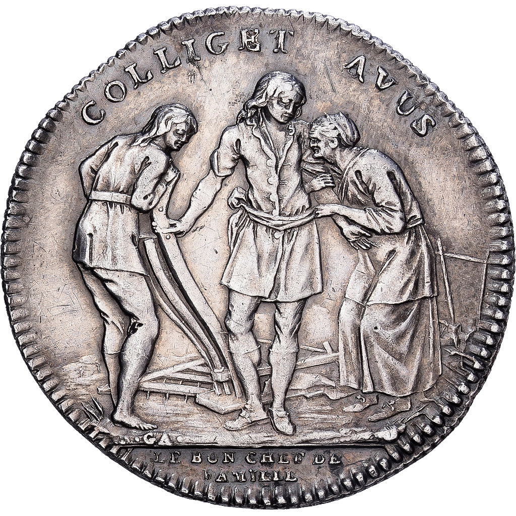 France, Token, Le bon Père de famille, la bonne Mère, Silver, AU(55-58)