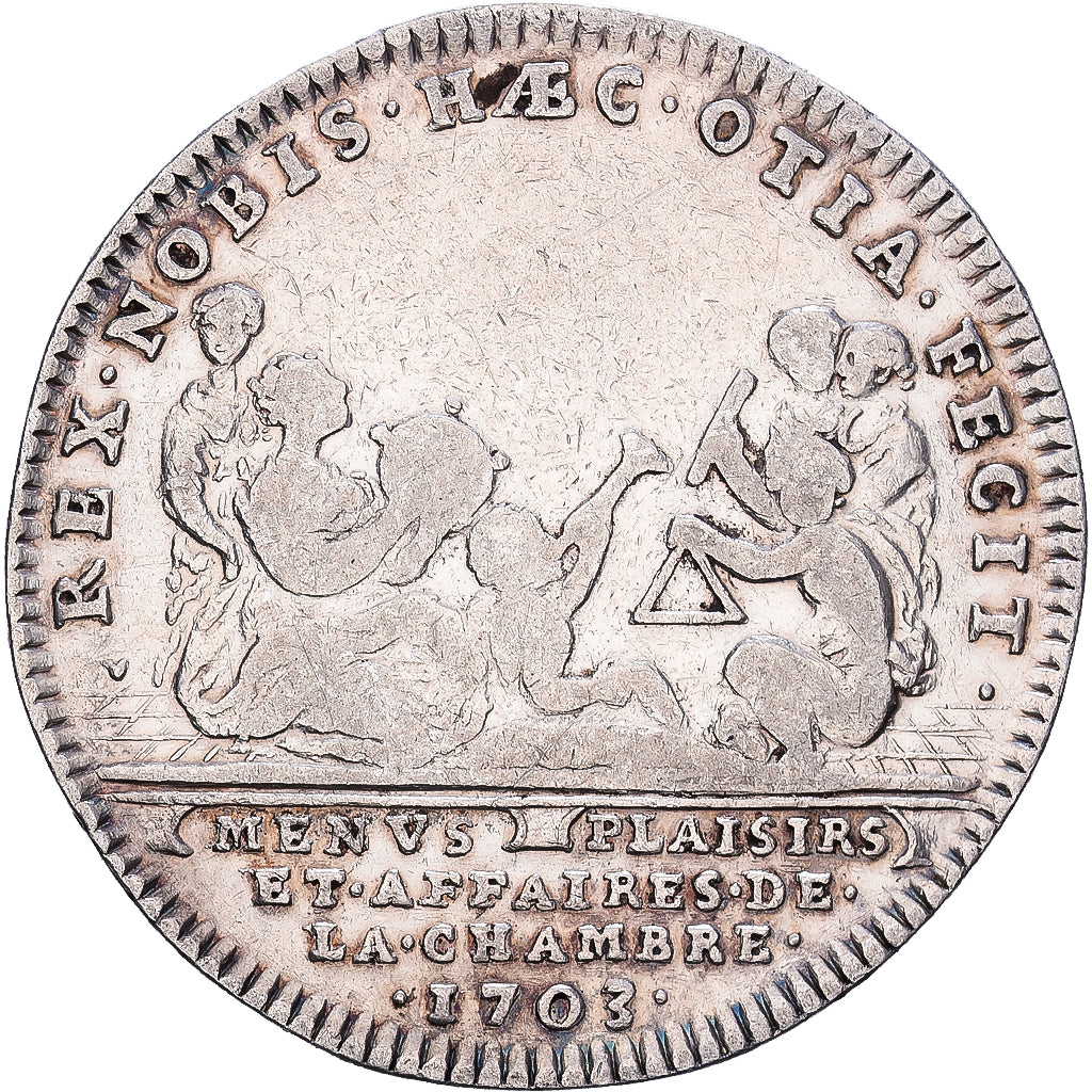 France, Jeton, Louis XIV, Menus Plaisirs du Roi, 1703, Argent, TB+