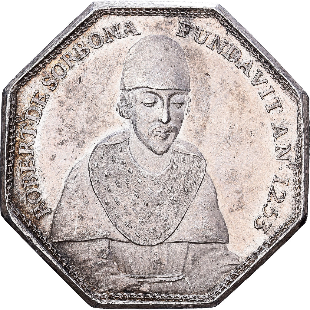 France, Token, Robert de Sorbon, Restauration de la Sorbonne, 1642, Silver
