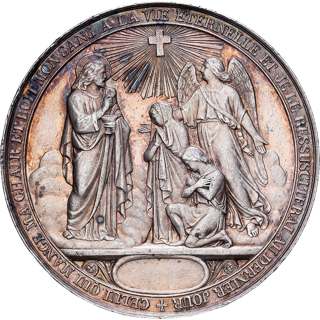 France, Medal, Baptême, 1re Communion et Confirmation, 1867, Silver, AU(55-58)