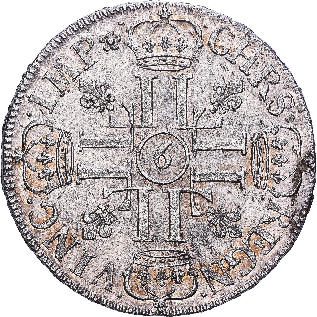 France, Louis XIV, Ecu aux 8 L, 1692, Rennes, Flan neuf, Silver, MS(63)