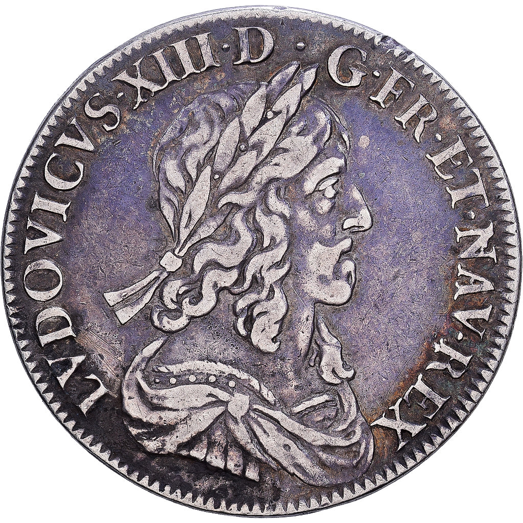 Frankreich, Louis XIII, 1/2 Écu, 2ème poinçon de Warin, 1643, Paris, Silber
