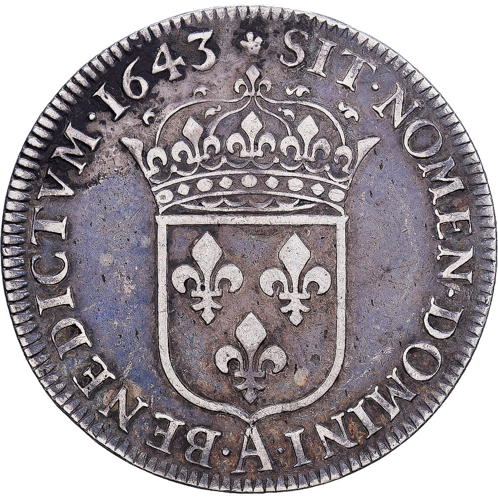 Frankreich, Louis XIII, 1/2 Écu, 2ème poinçon de Warin, 1643, Paris, Silber