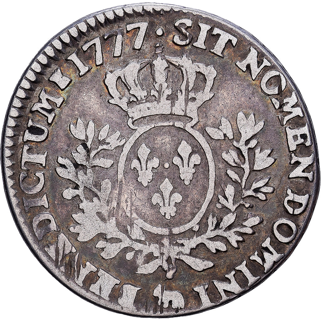 Francja, Louis XVI, 1/5 Écu aux branches d'olivier, 1777, Pau, Srebro