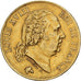 França, Louis XVIII, 40 Francs, 1816, Perpignan, Dourado, EF(40-45)