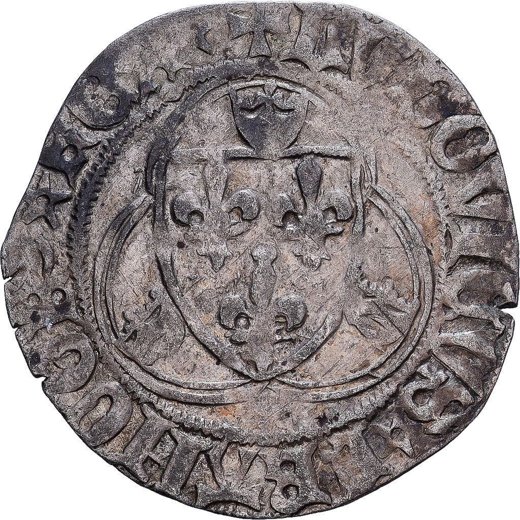 Francja, Louis XI, Blanc à la couronne, 1461-1474, Saint Lô, Bilon, VF(30-35)