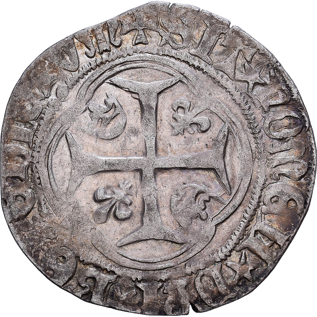 Francja, Louis XI, Blanc à la couronne, 1461-1474, Saint Lô, Bilon, VF(30-35)