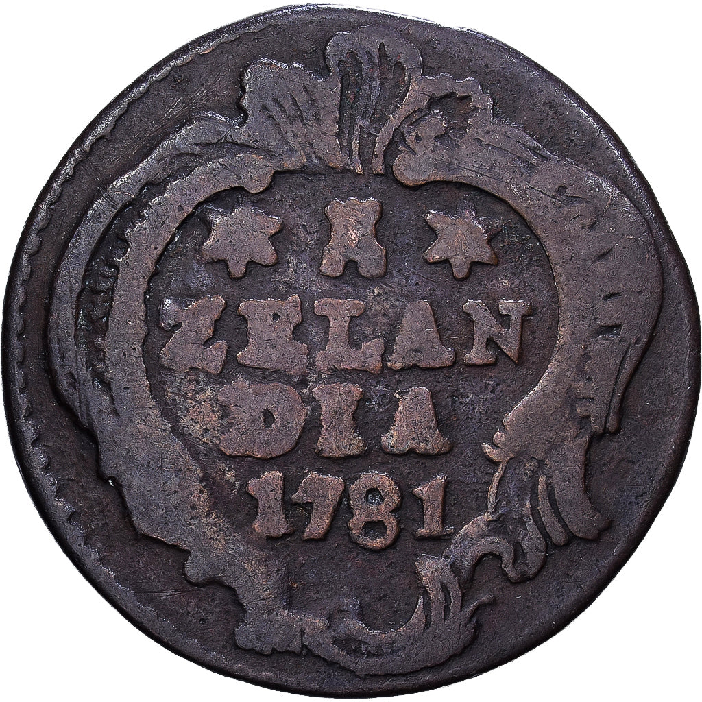 Province of Zeeland, 1 Duit, 1781, Middelbourg, Copper, VF(20-25), KM:101.1