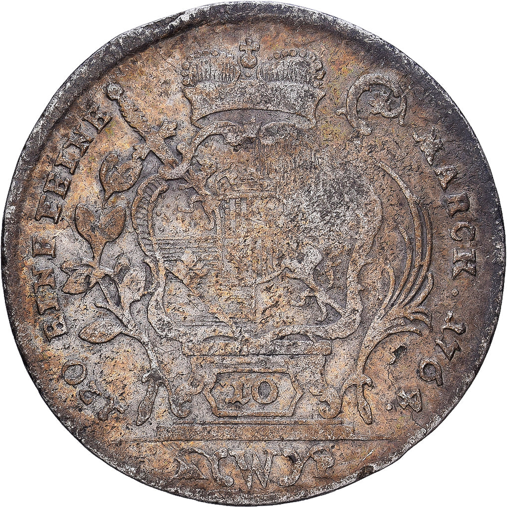 Bishopric of Würzburg, Adam Friedrich, 10 Kreuzer, 1764, Würzburg, Argento