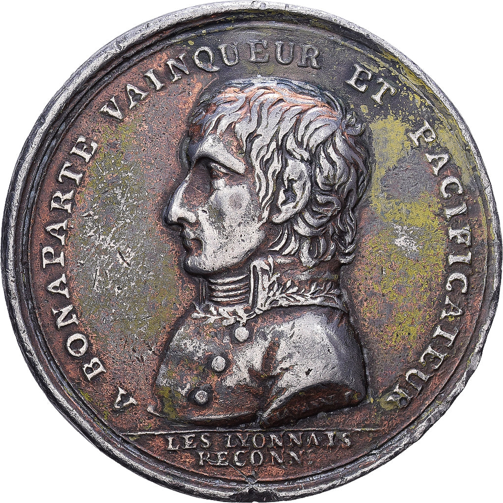 France, Medal, Napoleon B., Marengo, Lyonnais reconnaissants, silvered copper