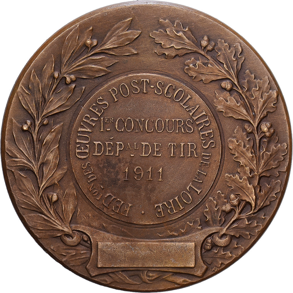 Francja, medal, 1er concours de tir, Loire, 1911, Brązowy, AU(55-58)
