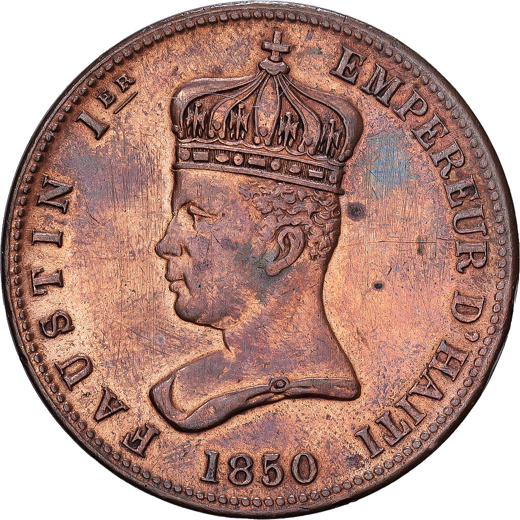 Haiti, Faustin Ier, 6-1/4 Centimes, 1850, Brązowy, AU(55-58), KM:38