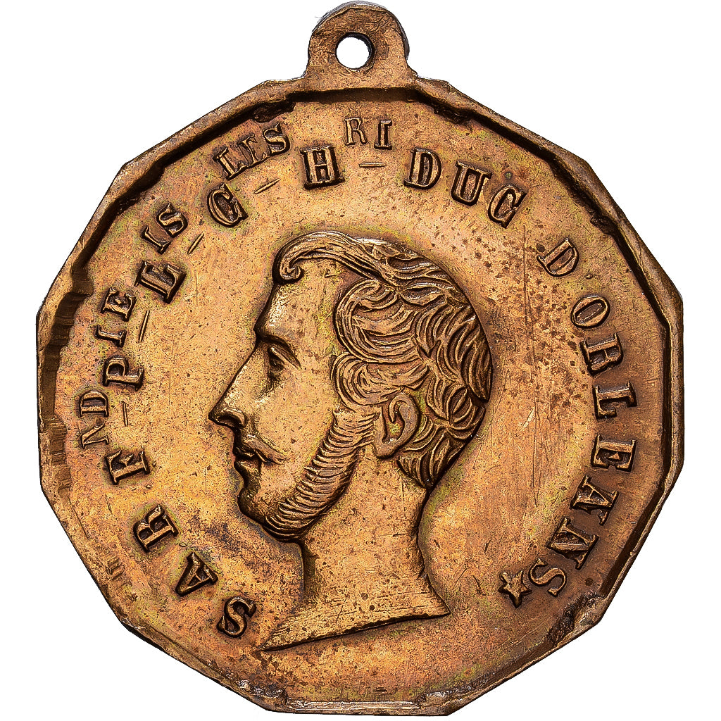 France, Médaille, Mort de Ferdinand Philippe, Duc d'Orléans, 1842, Laiton, SUP