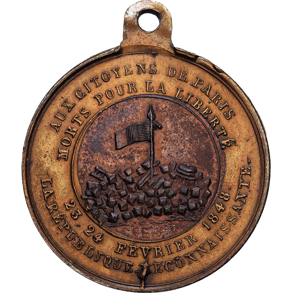 Francia, medaglia, Révolution de 1848, 1848, Rame-ottone, SPL-