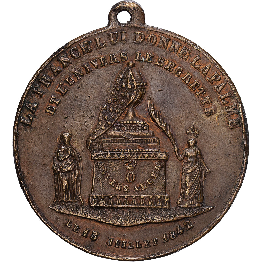 France, Médaille, Mort de Ferdinand Philippe, Duc d'Orléans, 1842, Cuivre, SUP