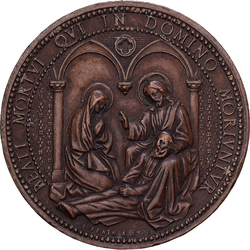 França, medalha, Décès de Ludovic Pénin, 1868, Bronze, AU(55-58)