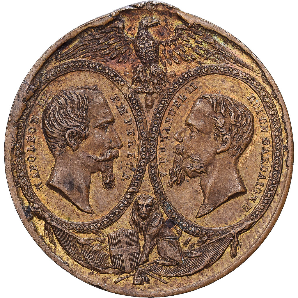 Francja, medal, Napoléon III, Victor Emmanuel, Victoire de Solférino, 1859