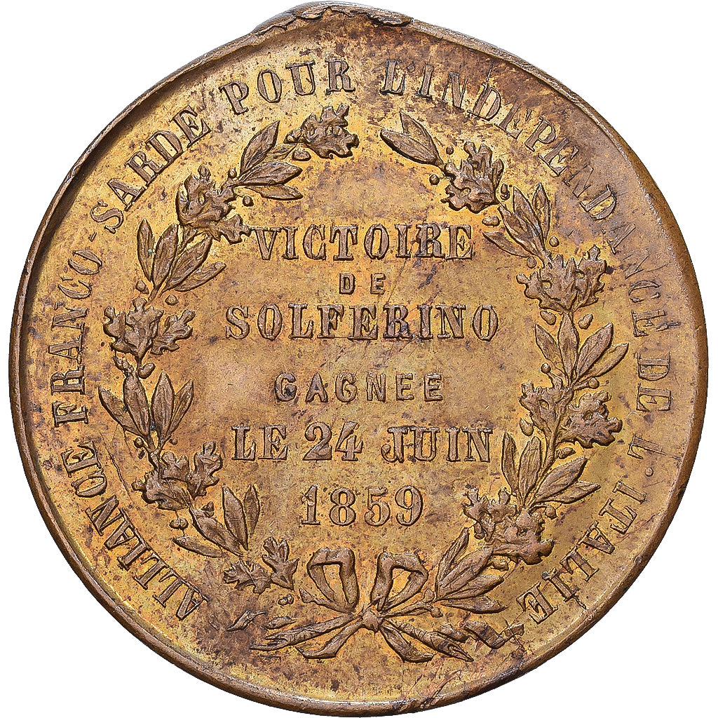 Francja, medal, Napoléon III, Victor Emmanuel, Victoire de Solférino, 1859