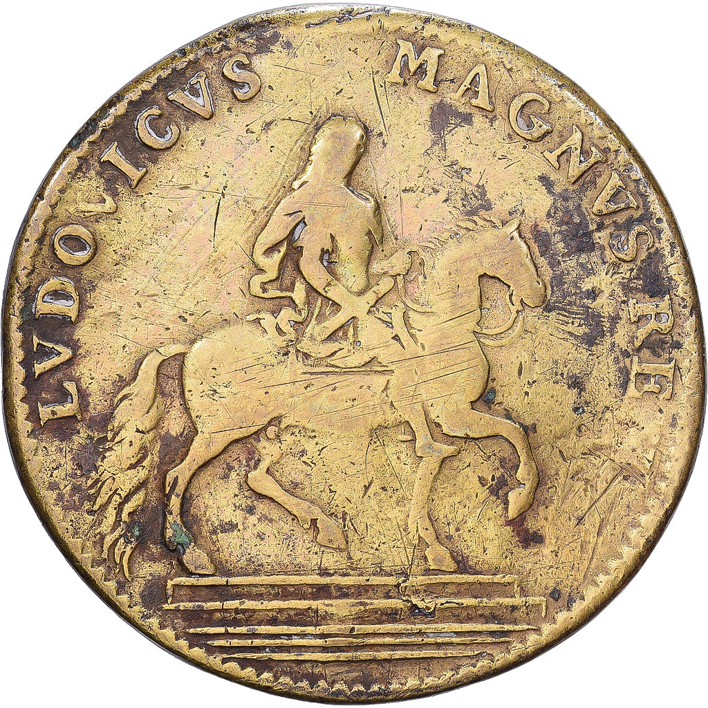 France, Token, Louis XIV, La ville de Paris, Brass, VF(20-25)