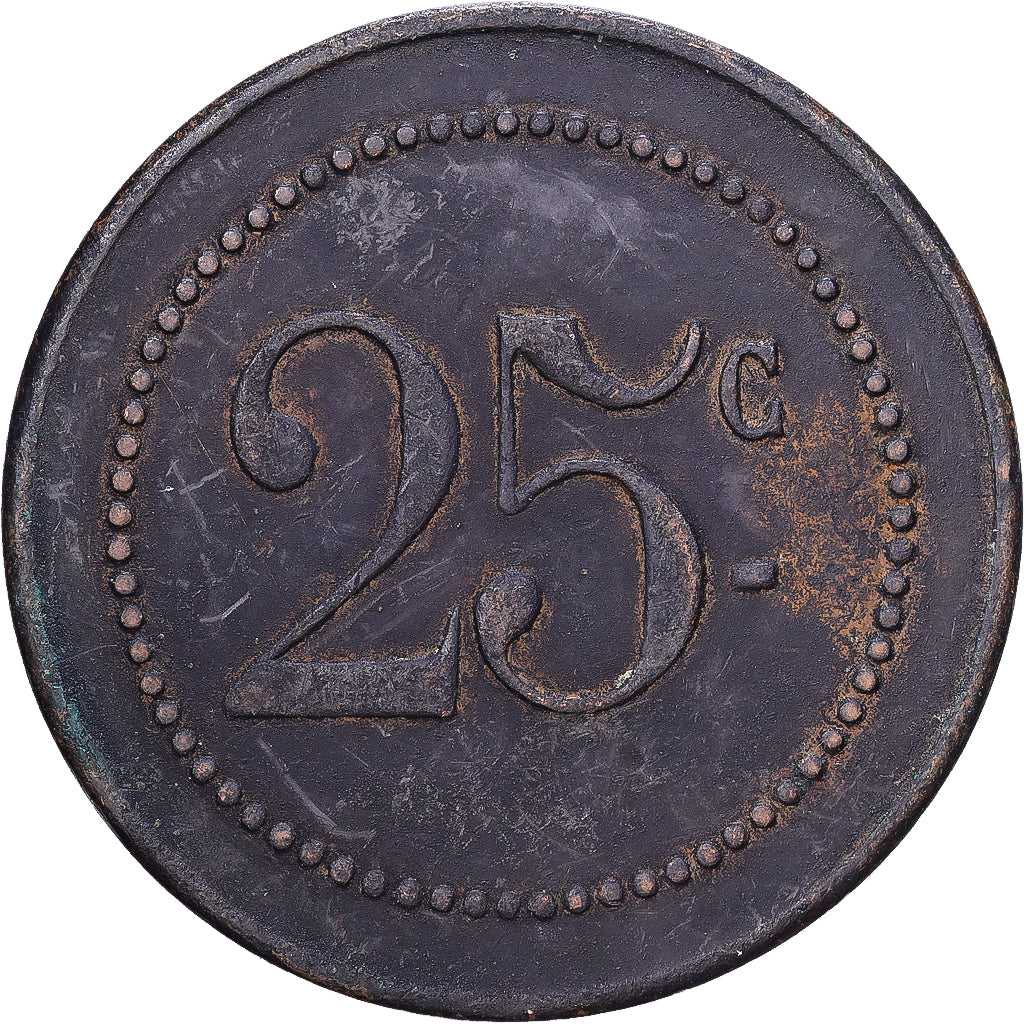 France, Restaurant économique, 25 Centimes, TB, Zinc