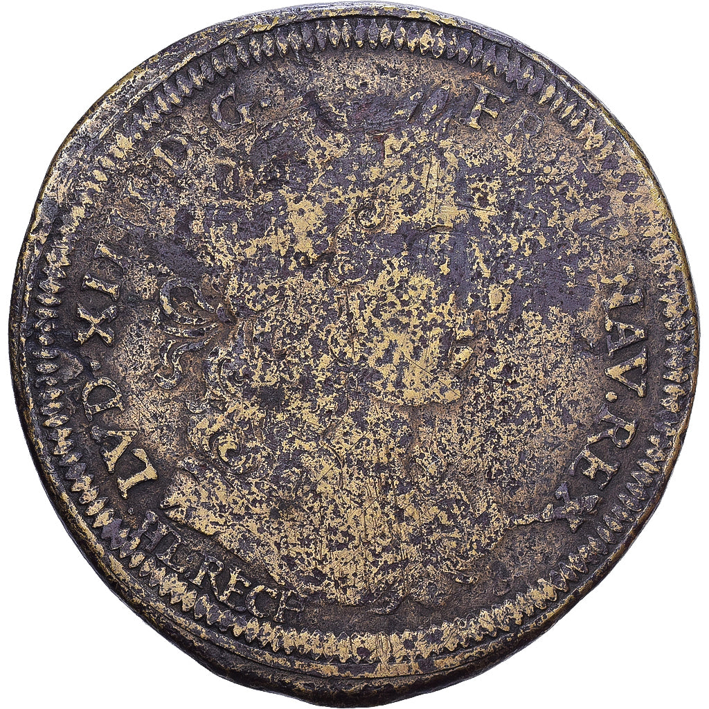 France, Jeton, Louis XIV & Marie-Thérèse d'Espagne, Laiton, B+