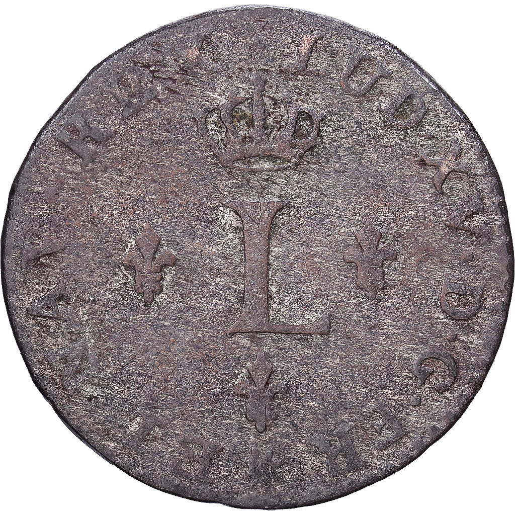 France, Louis XV, 1 Sol, 1740, Lyon, Silver, VF(20-25), Gadoury:278
