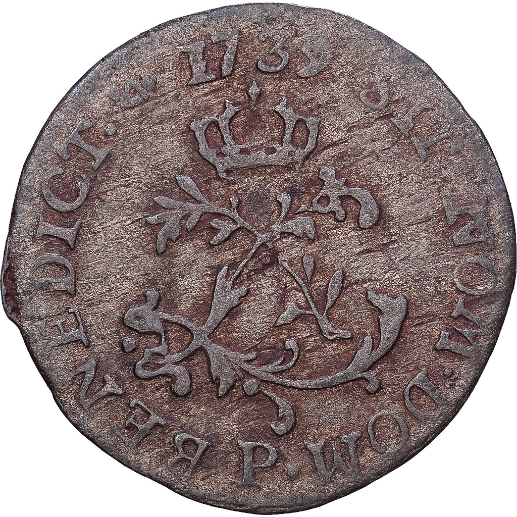 France, Louis XV, 1 Sol, 1739, Dijon, Silver, VF(20-25), Gadoury:278