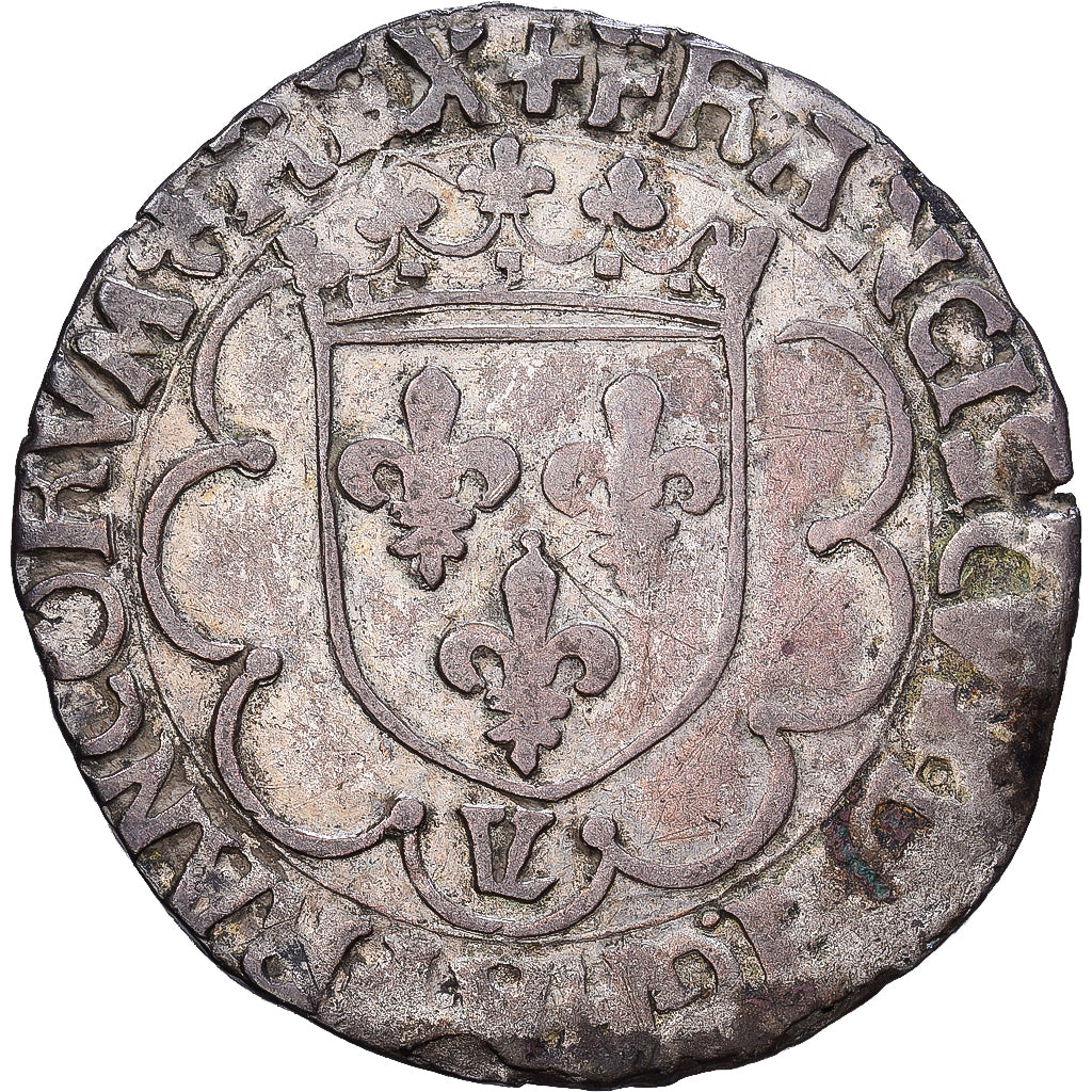 France, Francis I, Douzain à la croisette, 1540-1547, Bourges, Billon