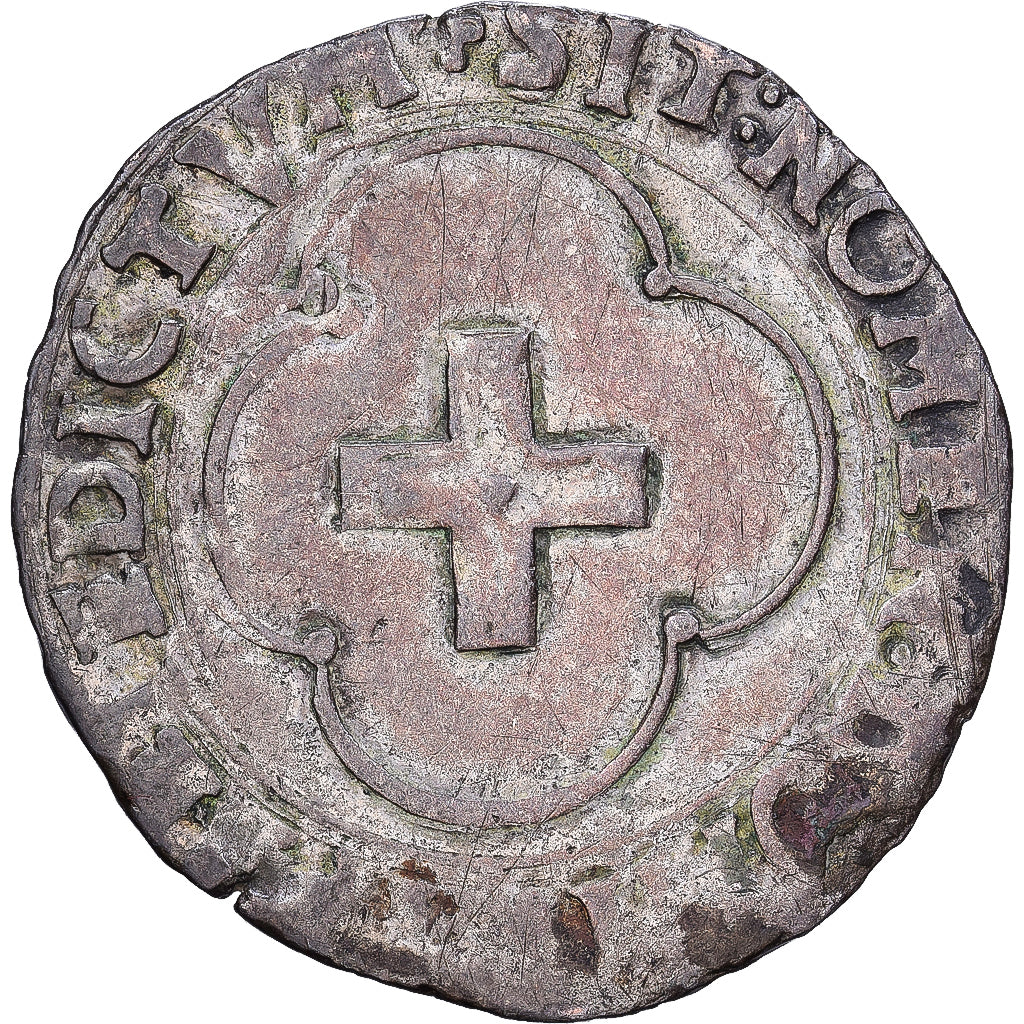 France, Francis I, Douzain à la croisette, 1540-1547, Bourges, Billon