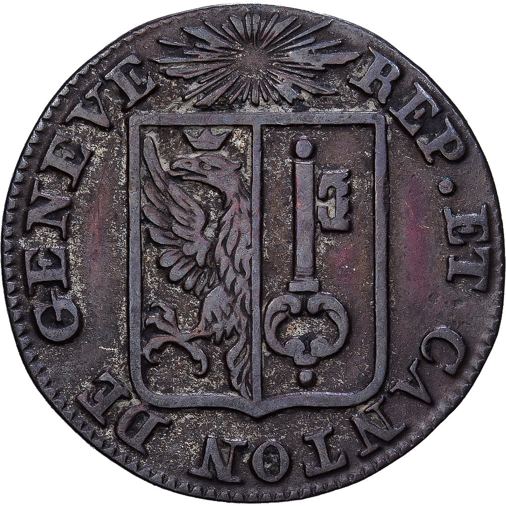 Canton of Geneva, 1 Sol, 1825, Geneva, Silber, SS, KM:120