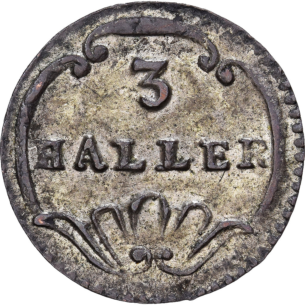 Canton of Zurich, 3 Halere, 1827-1841, Zürich, Billon, PR, KM:180