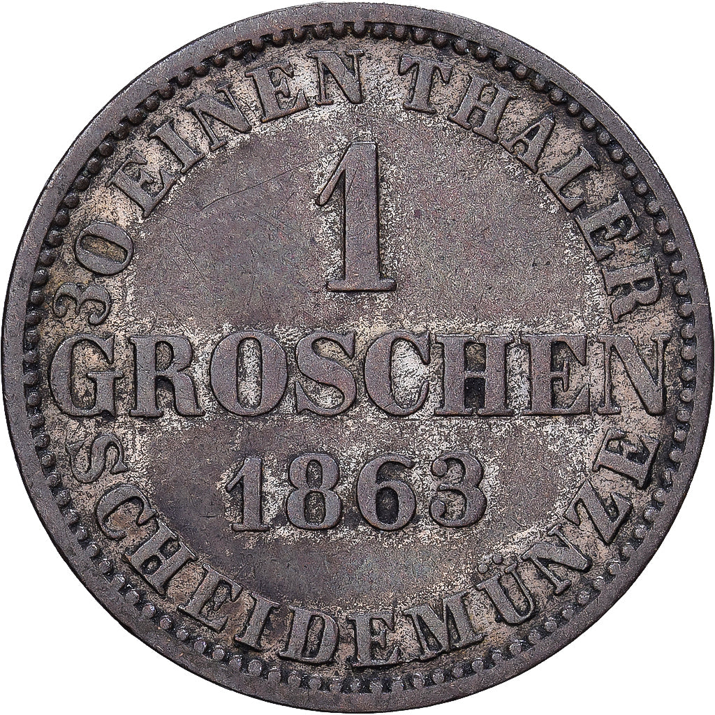 Kingdom of Hannover, Georg V, 1 Groschen, 1863, Hanovre, Silver, EF(40-45)