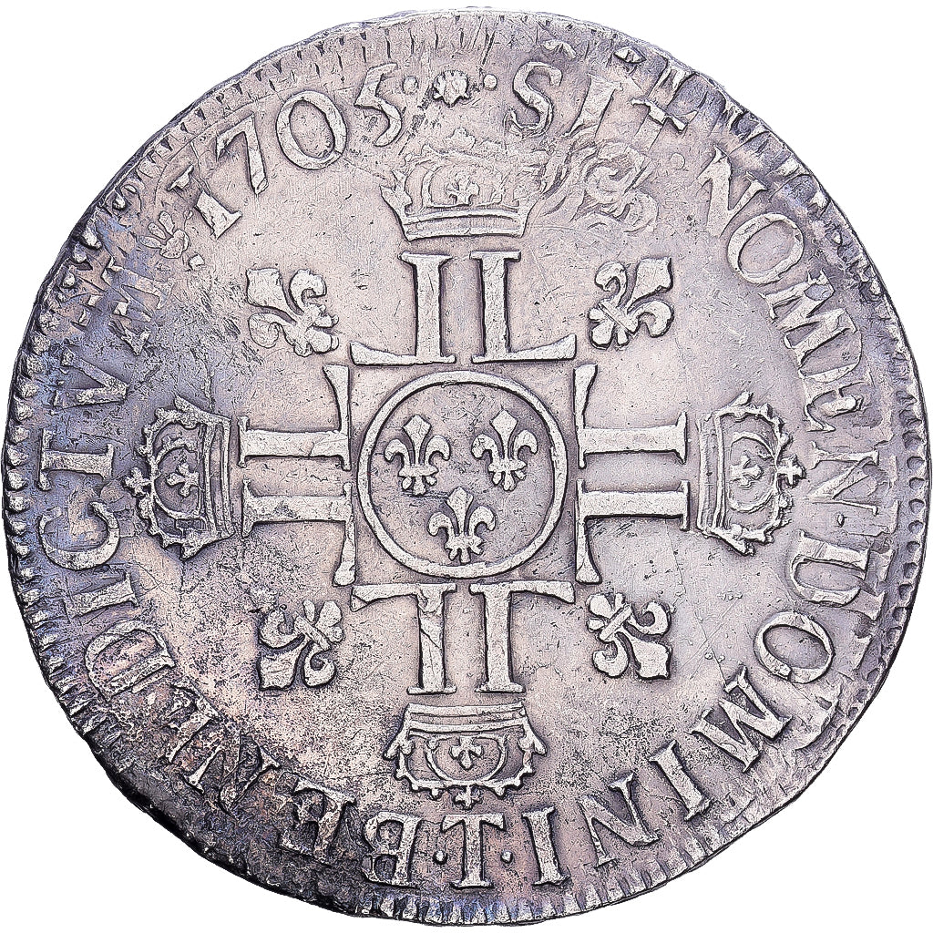 France, Louis XIV, Ecu aux 8 L, 1705, Nantes, 2nd type, Reformed, Silver