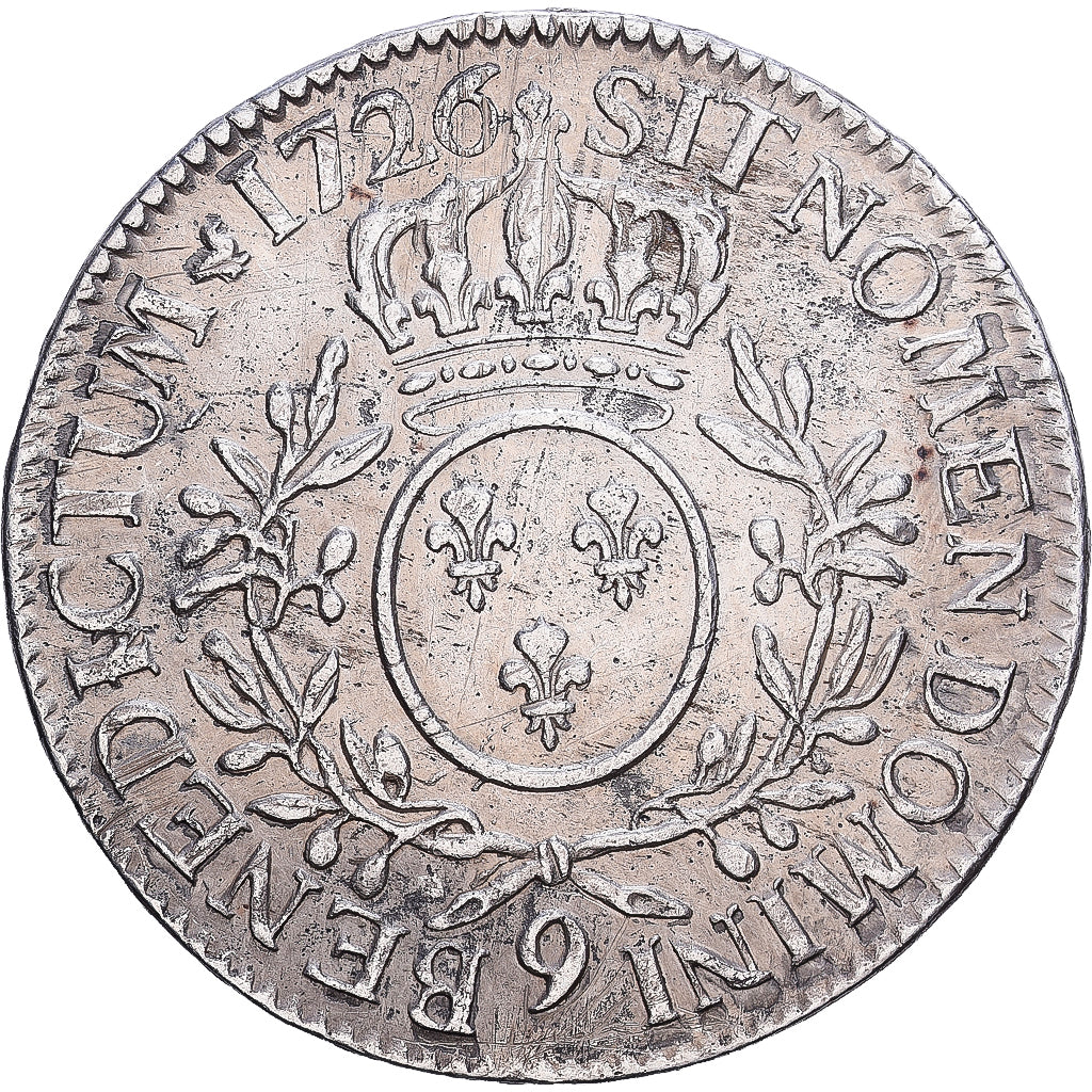 France, Louis XV, Ecu aux branches d'olivier, 1726, Rennes, Argent, TTB