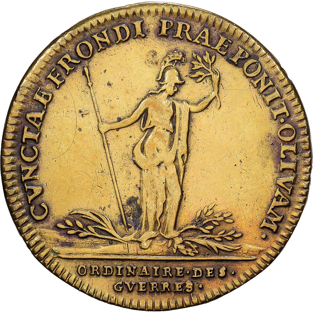 France, Nuremberg token, Louis XIV, Ordinaire des Guerres, Laiton, TTB