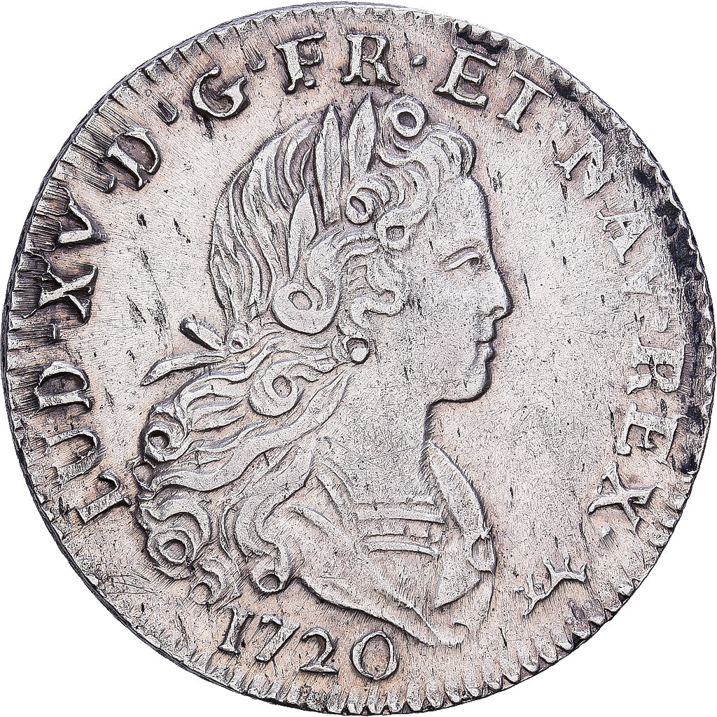 Frankrijk, Louis XV, Petit Louis d'Argent, 1720, Paris, Zilver, PR, Gadoury:306
