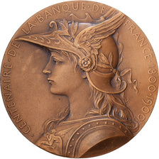 França, medalha, Centenaire de la Banque de France, 1900, Bronze, O.Roty