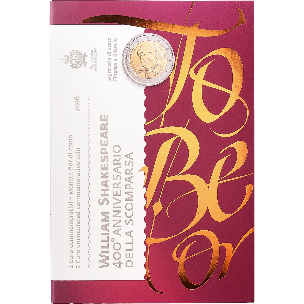 Saint-Marin, 2 Euro, Shakespeare - 400e anniversaire, 2016, Rome